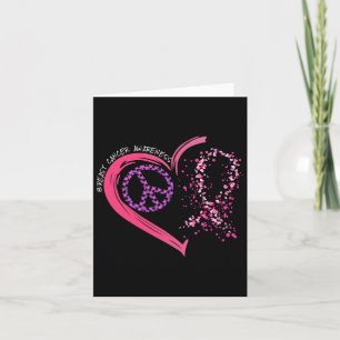 Peace Love Cure Hearted Pink Ribbon Breast Cancer Kaart