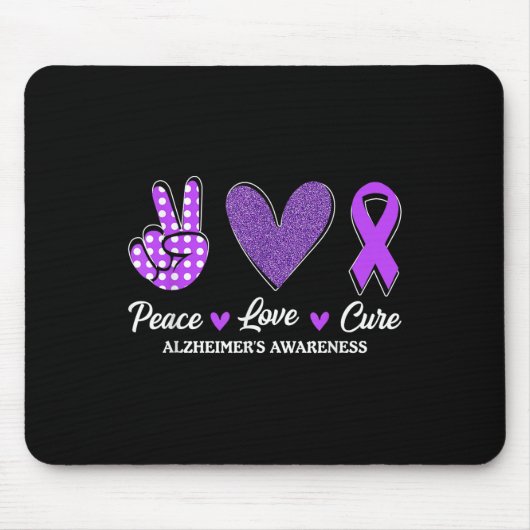 Peace Love Cure Heimers Bewustzijn Muismat (Voorkant)