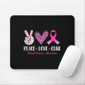 Peace Love Cure Leopard Borstkanker Bewustzijn RI Muismat (Met muis)