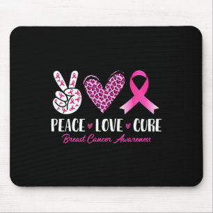 Peace Love Cure Leopard Borstkanker Bewustzijn RI Muismat