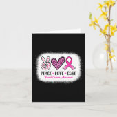 Peace Love Cure Leopard Breast Cancer Awareness Kaart (Gele Bloem)