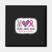 Peace Love Cure Leopard Breast Cancer Awareness Magneet (Voorkant)