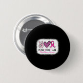 Peace Love Cure Leopard Breast Cancer Awareness Ronde Button 5,7 Cm (Voorkant /achterkant)