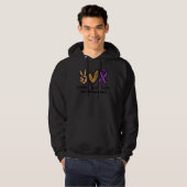 Peace Love Cure Leopard Heart Lupus Awareness Mont Hoodie (Voorkant volledig)