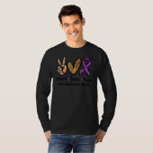 Peace Love Cure Leopard Heart Lupus Awareness Mont T-shirt (Voorkant volledig)
