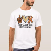 Peace Love Cure Leukemia Awareness Cancer Support T-shirt (Voorkant)