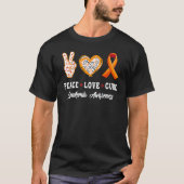 Peace Love Cure Leukemia Awareness Costuum T-shirt (Voorkant)