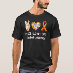 Peace Love Cure Leukemia Awareness Costuum T-shirt