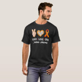 Peace Love Cure Leukemia Awareness Costuum T-shirt (Voorkant volledig)