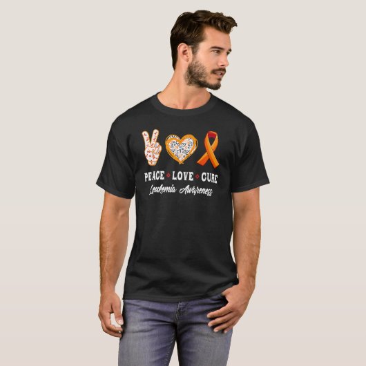 Peace Love Cure Leukemia Awareness Costuum T-shirt (Voorkant volledig)