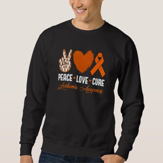 Peace Love Cure Leukemia Awareness Month Warrior W Trui (Voorkant)