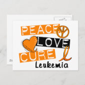 Peace Love Cure Leukemia Briefkaart (Voorkant / Achterkant)