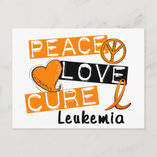 Peace Love Cure Leukemia Briefkaart