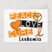 Peace Love Cure Leukemia Briefkaart (Voorkant)