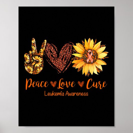 Peace Love Cure Leukemie Bewustzijnsgeschenk Poster (Voorkant)