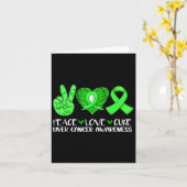 Peace Love Cure Leverkanker Awareness Green Ribbo Kaart (Gele Bloem)
