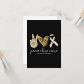 Peace Love Cure Lung Cancer Awareness Kaart (Voorkant / Achterkant in situ)