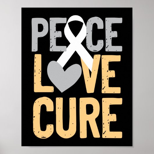 Peace Love Cure Lung Cancer Awareness Poster (Voorkant)
