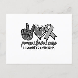Peace Love Cure Lung Cancer Awareness Uitnodiging Briefkaart