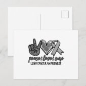 Peace Love Cure Lung Cancer Awareness Uitnodiging Briefkaart (Voorkant / Achterkant)