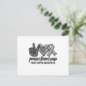 Peace Love Cure Lung Cancer Awareness Uitnodiging Briefkaart (Staand voorkant)