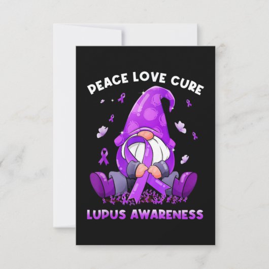 Peace Love Cure Lupus Awareness Kaart (Voorkant)