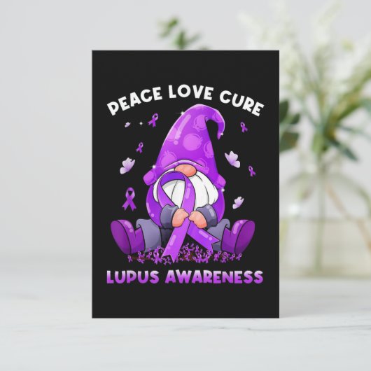 Peace Love Cure Lupus Awareness Kaart (Staand voorkant)