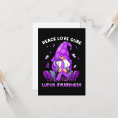 Peace Love Cure Lupus Awareness Kaart (Voorkant / Achterkant in situ)