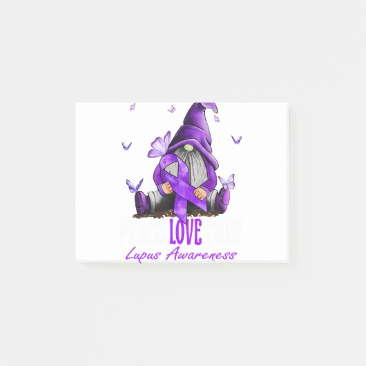 Peace Love Cure Lupus Awareness Paars Ribbon Post-it® Notes (Voorkant)