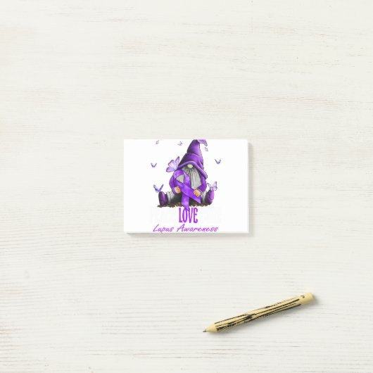 Peace Love Cure Lupus Awareness Paars Ribbon Post-it® Notes (Op bureau)