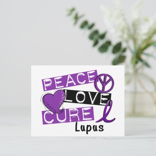 Peace Love Cure Lupus Briefkaart (Staand voorkant)