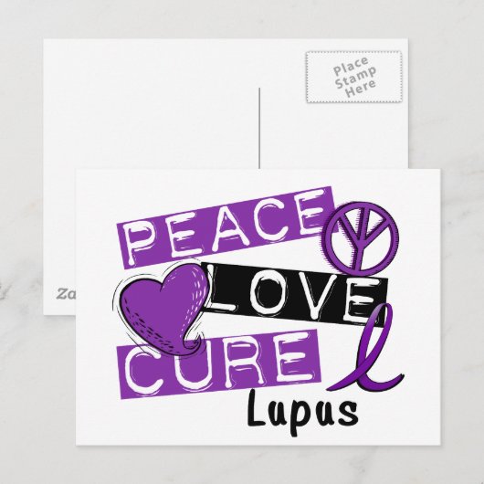Peace Love Cure Lupus Briefkaart (Voorkant / Achterkant)