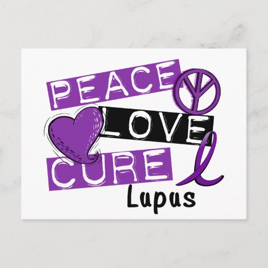 Peace Love Cure Lupus Briefkaart (Voorkant)