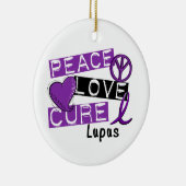 Peace Love Cure Lupus Keramisch Ornament (Rechts)