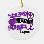 Peace Love Cure Lupus Keramisch Ornament (Voorkant)