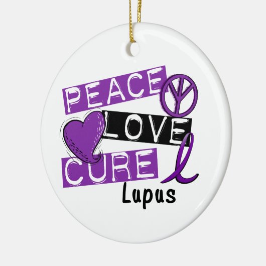 Peace Love Cure Lupus Keramisch Ornament (Links)