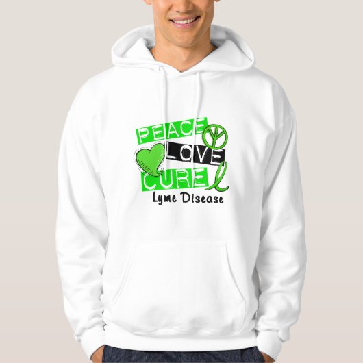 Peace Love Cure Lyme Disease 1 Hoodie (Voorkant)