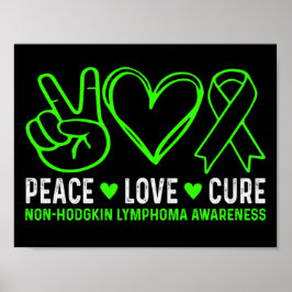 Peace Love Cure Lymphoma Awareness Support Poster