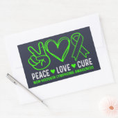 Peace Love Cure Lymphoma Awareness Support Rechthoekige Sticker (Envelop)