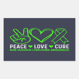 Peace Love Cure Lymphoma Awareness Support Rechthoekige Sticker