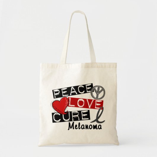 Peace Love Cure Melanoma Tote Bag (Voorkant)