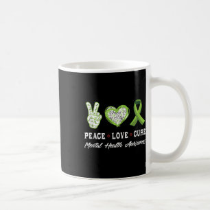 Peace Love Cure Mental Health Awareness Mannen Wom Koffiemok
