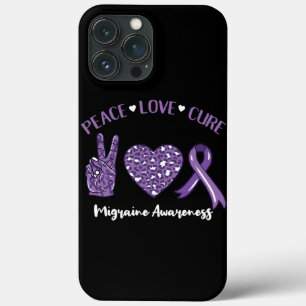 Peace Love Cure Migraine Awareness Rib Case-Mate iPhone Case