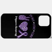 Peace Love Cure Migraine Awareness Rib Case-Mate iPhone Case (Achterkant (horizontaal))