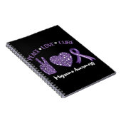 Peace Love Cure Migraine Awareness Rib Notitieboek (Rechterzijde)