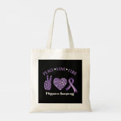 Peace Love Cure Migraine Awareness Rib Tote Bag (Achterkant)