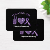 Peace Love Cure Migraine Awareness Rib Visitekaartje (Bureau)