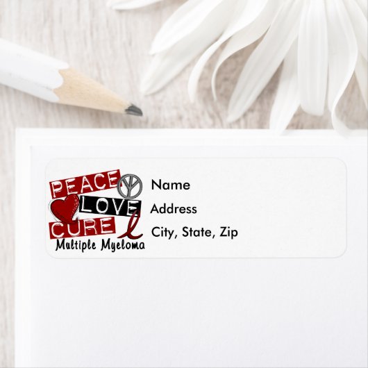 Peace Love Cure Multiple Myeloma Etiket (Insitu)