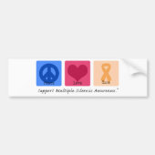 Peace Love Cure Multiple Sclerosis Bumpersticker (Voorkant)