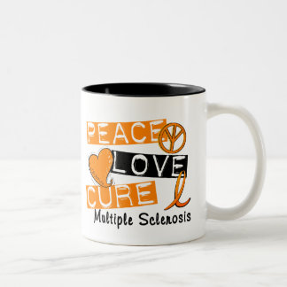 Peace Love Cure Multiple Sclerosis MS Tweekleurige Koffiemok